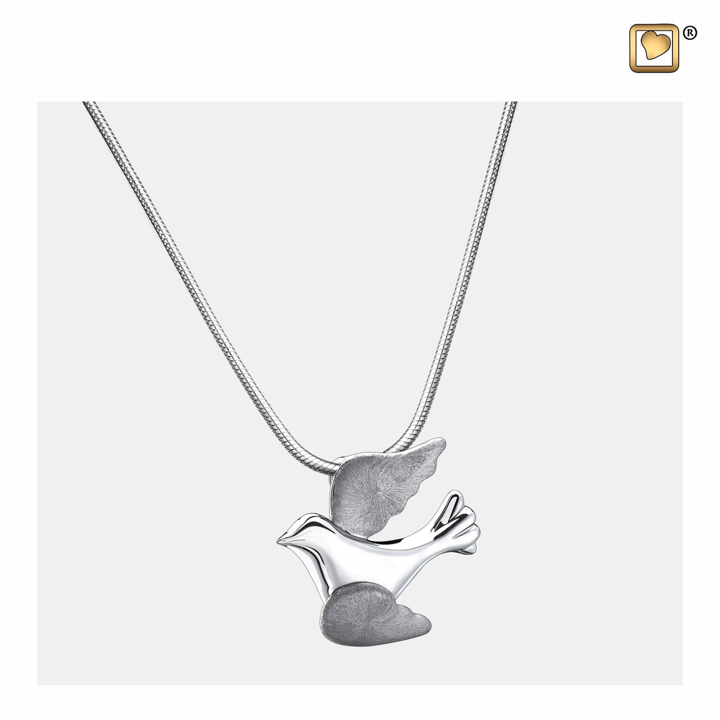 Pendant: Flying Dove - Rhodium Plated Two Tone - PD1190