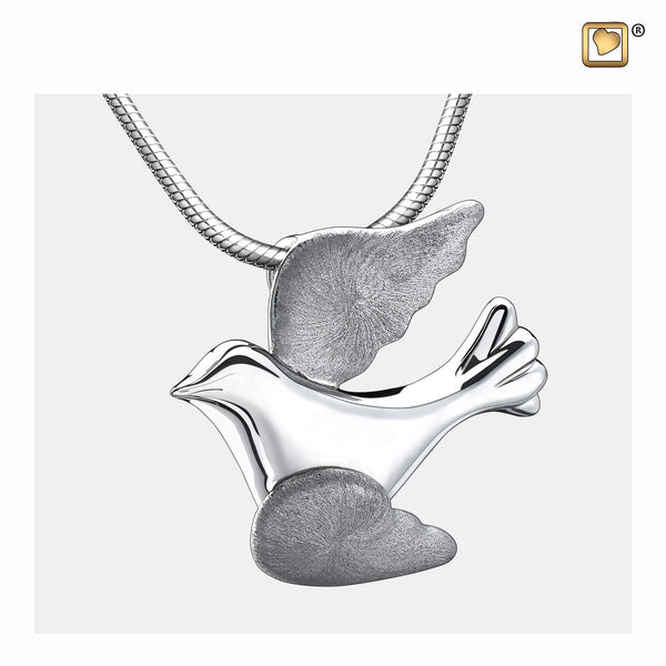 Pendant: Flying Dove - Rhodium Plated Two Tone - PD1190