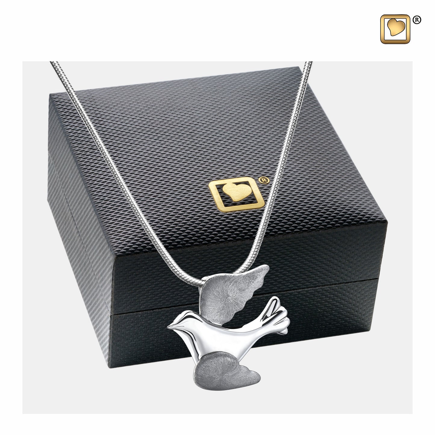 Pendant: Flying Dove - Rhodium Plated Two Tone - PD1190