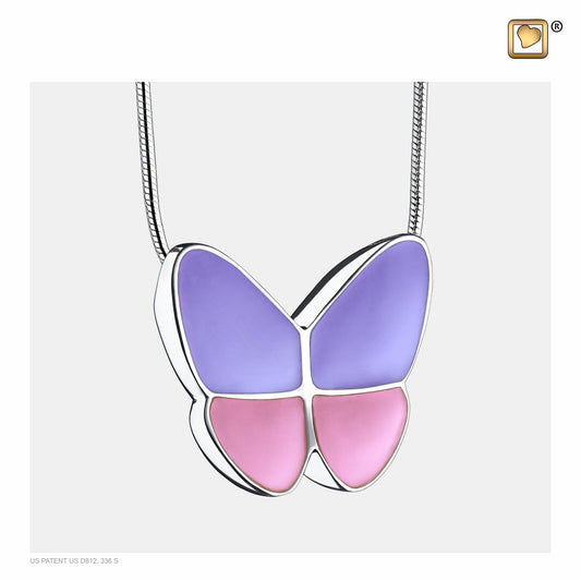 Pendant: Wings Of Hope Lavender - Enamel Rhodium Plated - PD1200