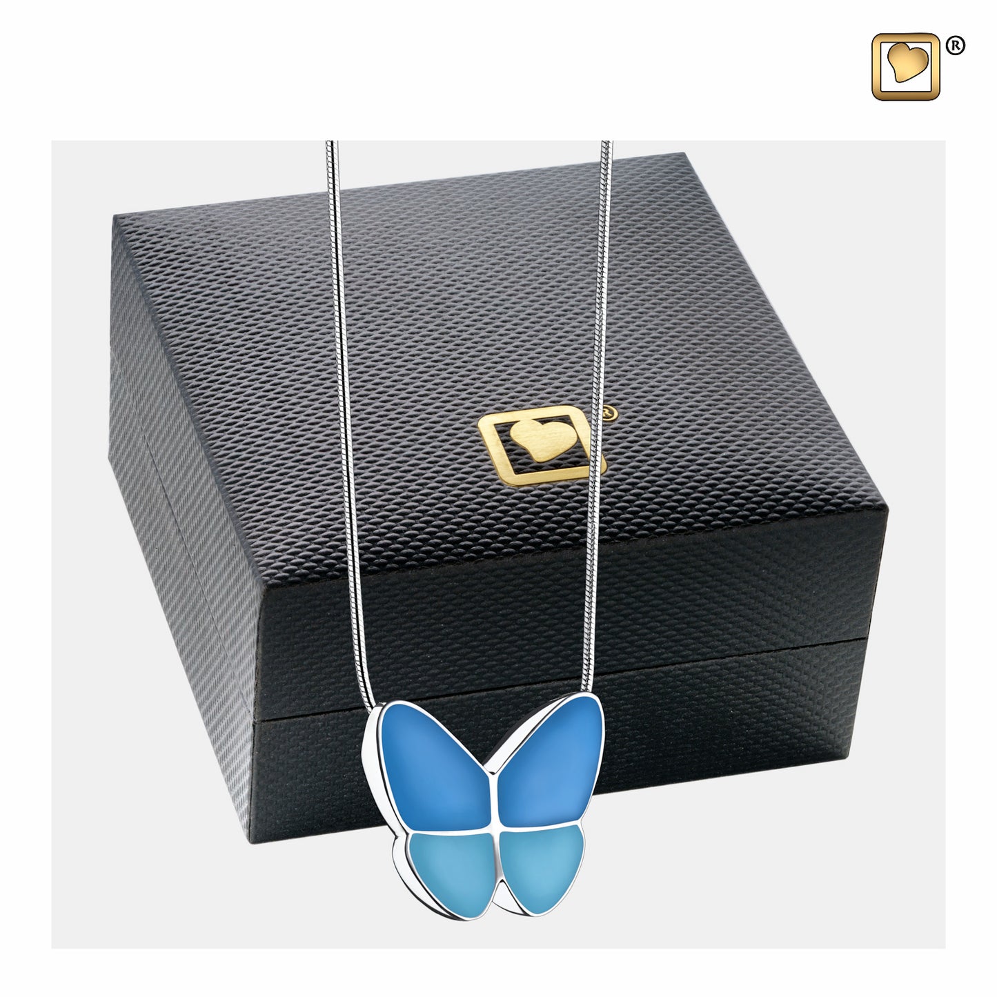 Pendant: Wings Of Hope Blue - Enamel Rhodium Plated - PD1201