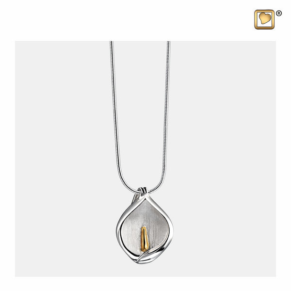 Pendant: Calla Lily - Rhodium Plated Gold Vermeil Two Tone - PD1210