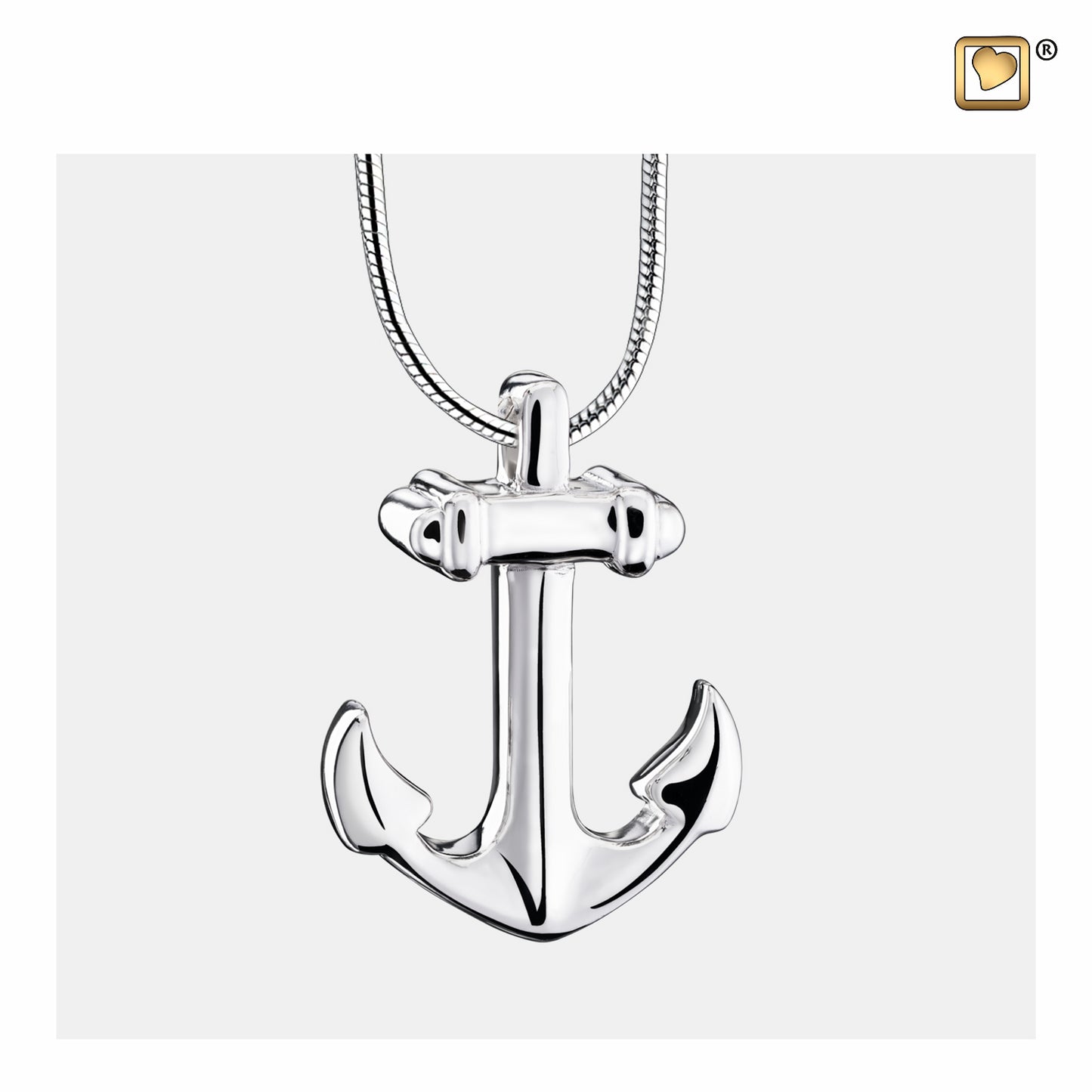 Pendant: Anchor - Rhodium Plated - PD1240