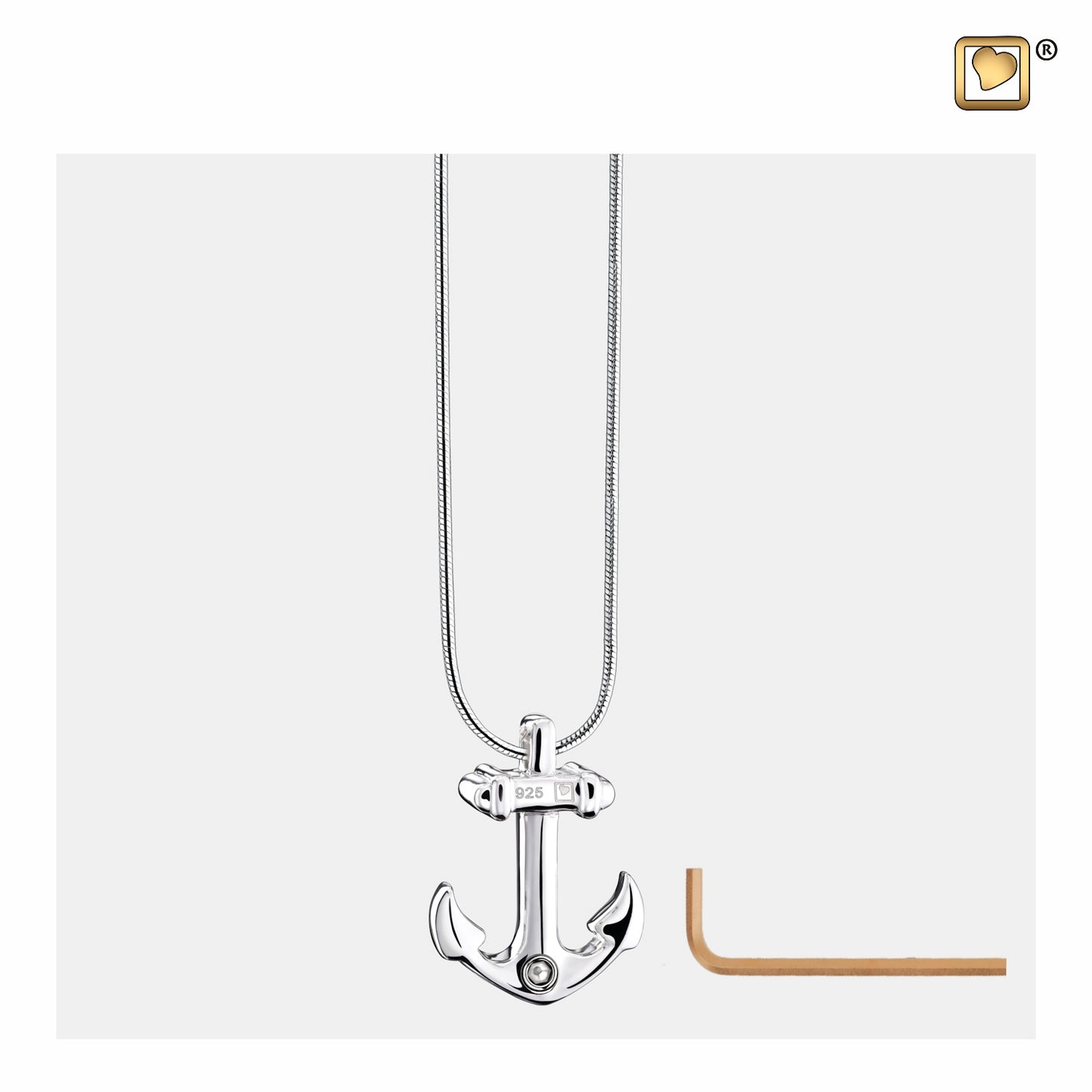 Pendant: Anchor - Rhodium Plated - PD1240