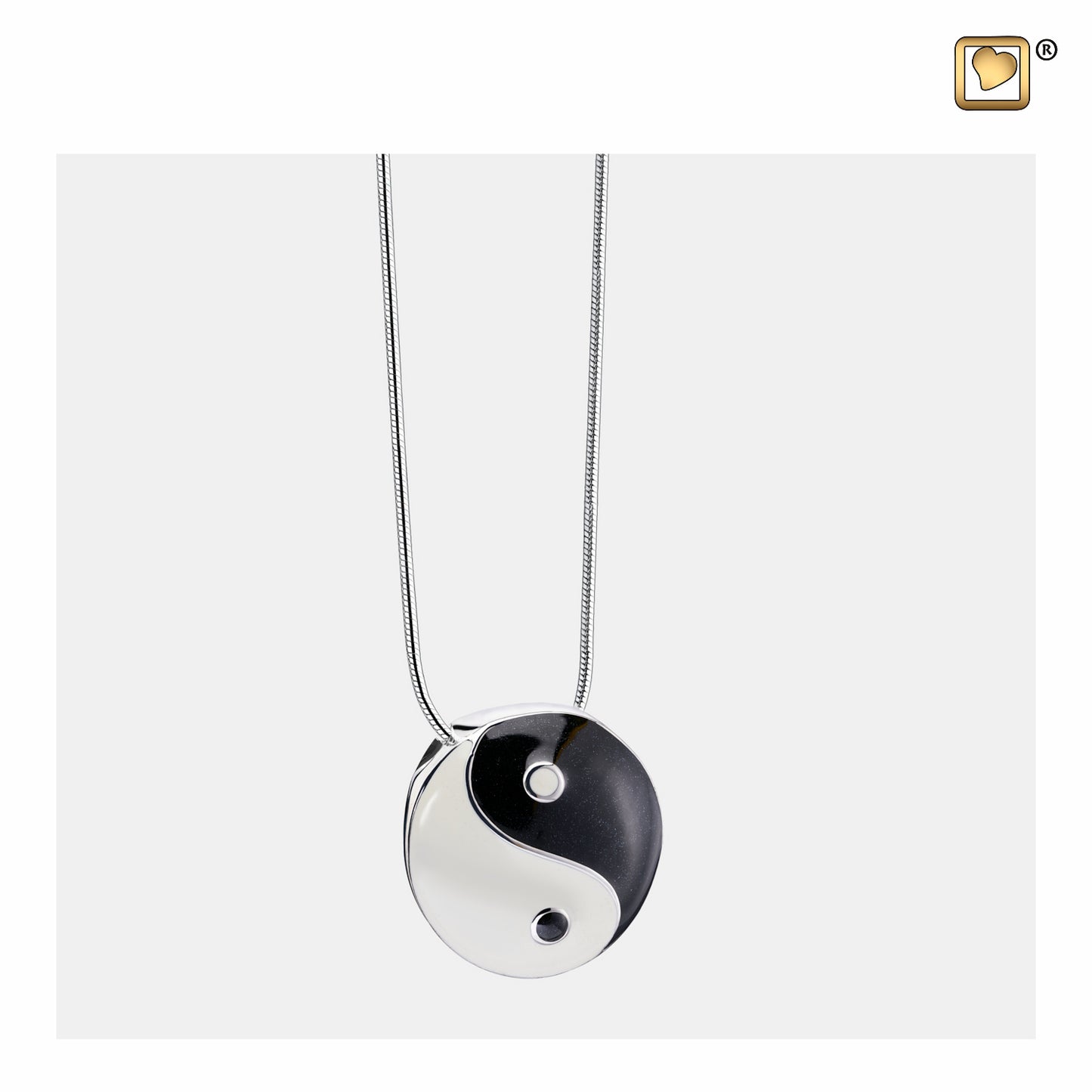 Pendant: Yin & Yang - Enamel Rhodium Plated - PD1310