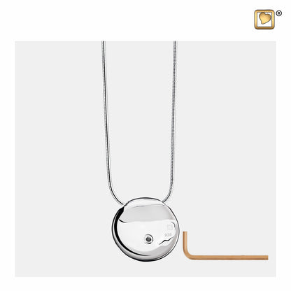 Pendant: Yin & Yang - Enamel Rhodium Plated - PD1310