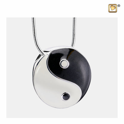 Pendant: Yin & Yang - Enamel Rhodium Plated - PD1310