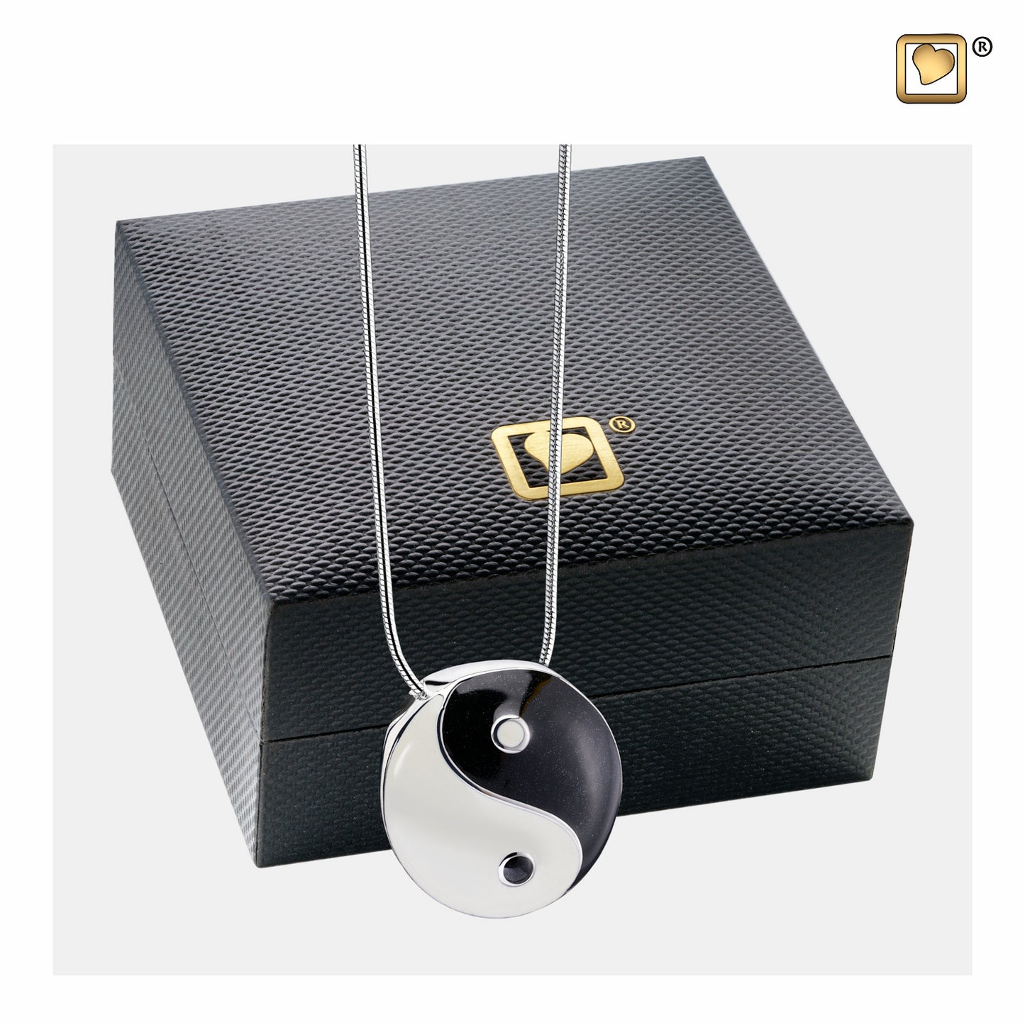 Pendant: Yin & Yang - Enamel Rhodium Plated - PD1310