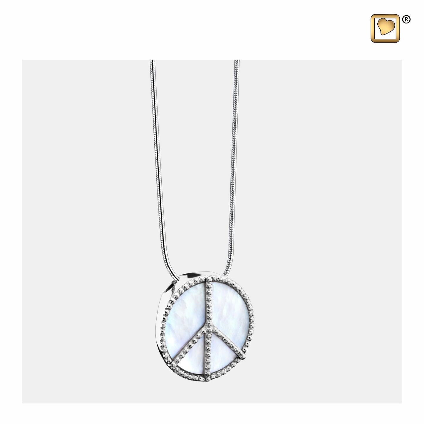 Pendant: Peace Mother of Pearl - Rhodium Plated - PD1320*