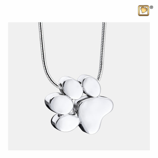 Pendant: Paw - Rhodium Plated  - PD1400