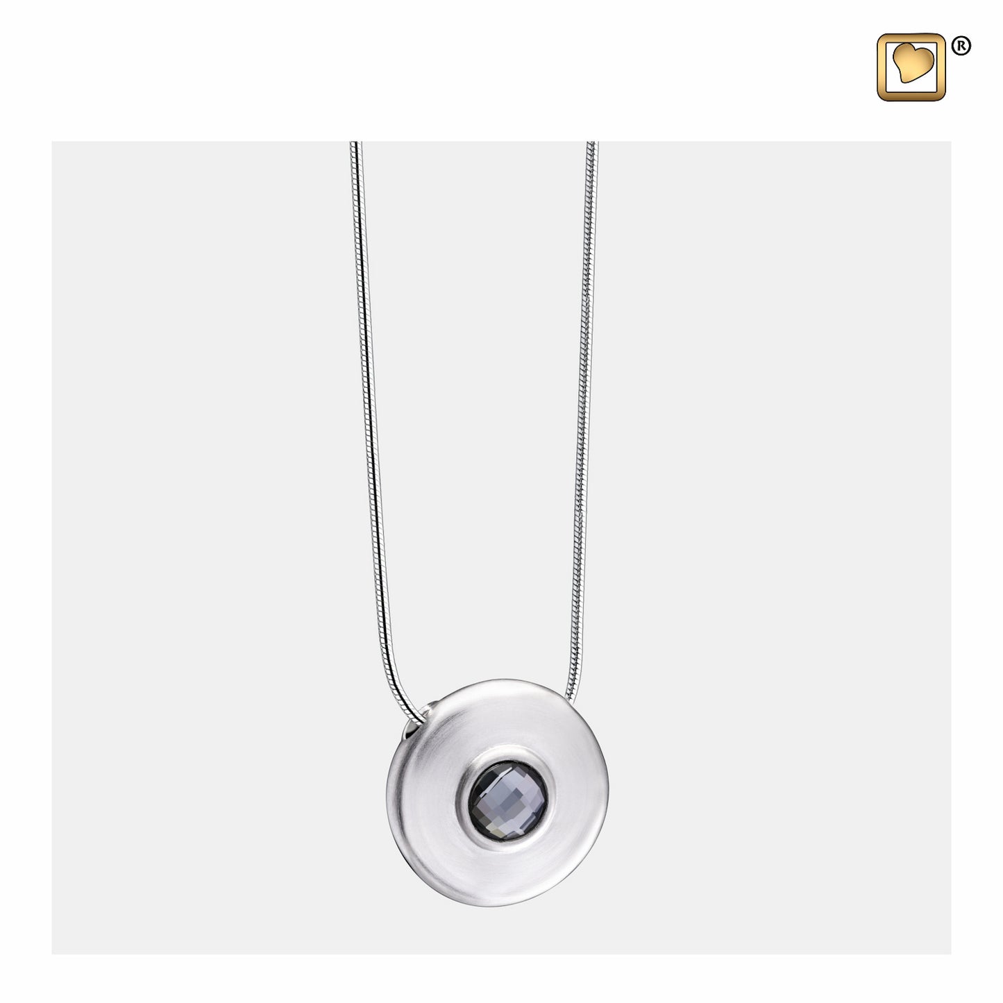 Pendant: Simplicity - Rhodium Plated w/Black Crystal - PD1440