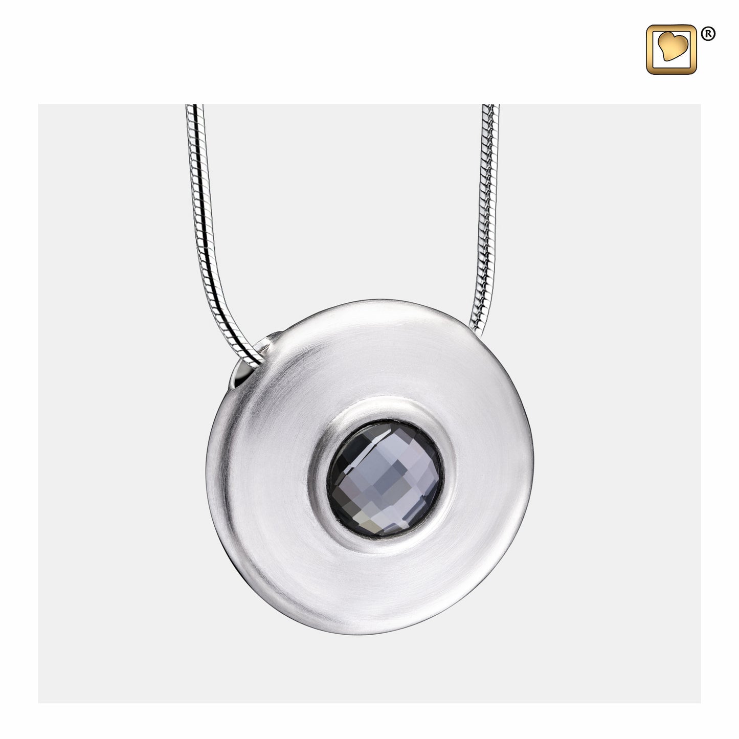 Pendant: Simplicity - Rhodium Plated w/Black Crystal - PD1440