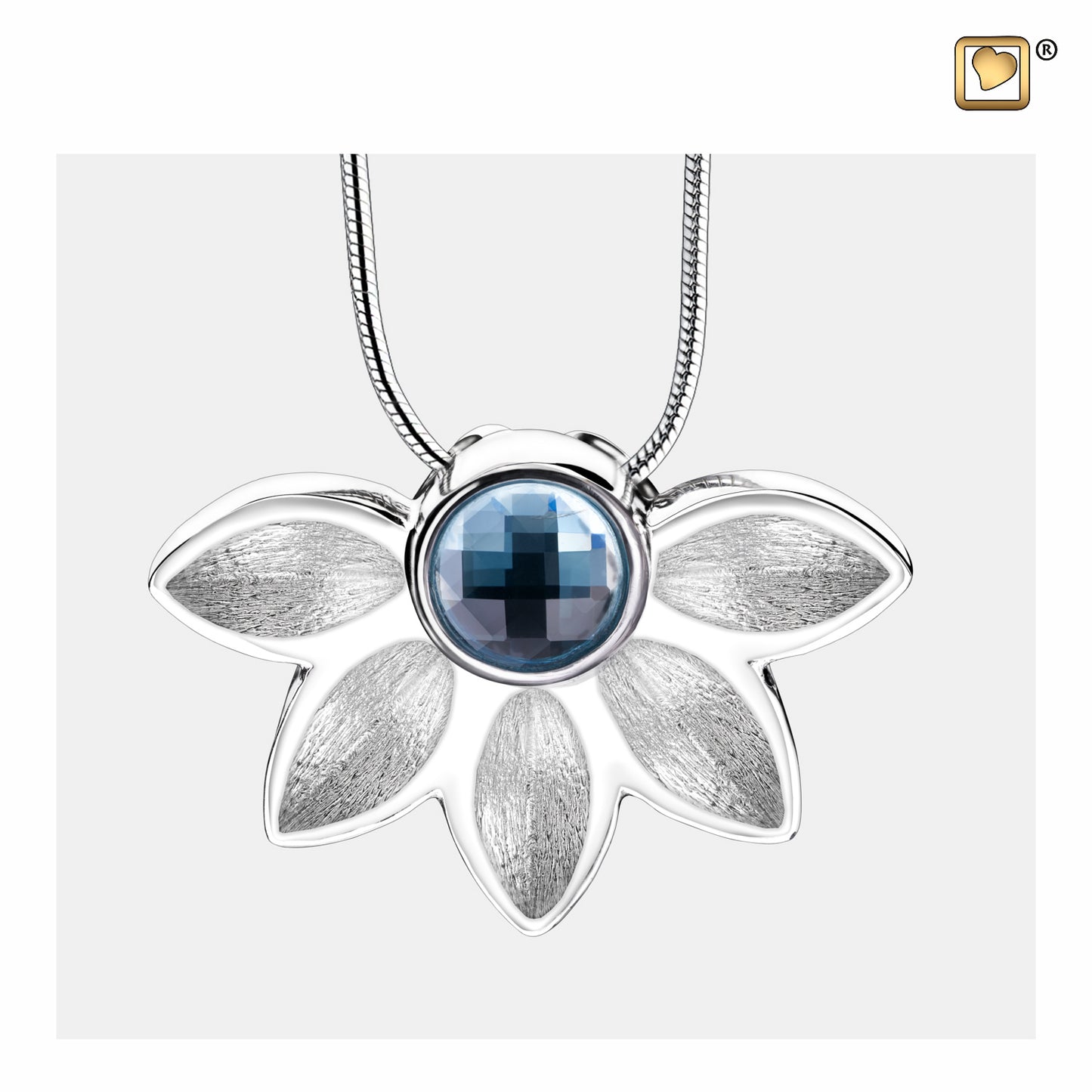 Pendant:  Azure - Rhodium Plated Two Tone w/Blue Crystal - PD1450*