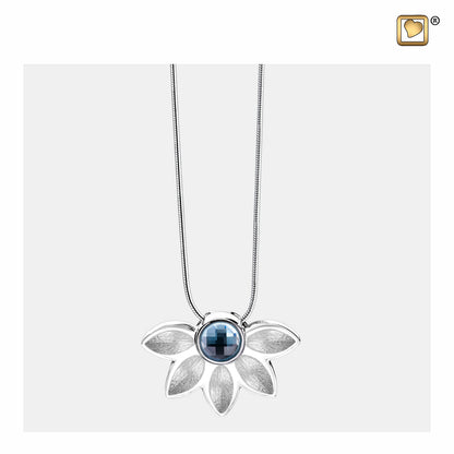 Pendant:  Azure - Rhodium Plated Two Tone w/Blue Crystal - PD1450*