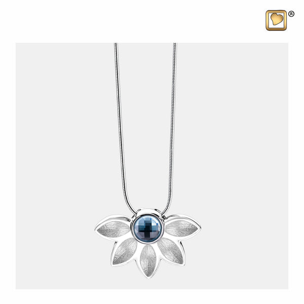 Pendant:  Azure - Rhodium Plated Two Tone w/Blue Crystal - PD1450