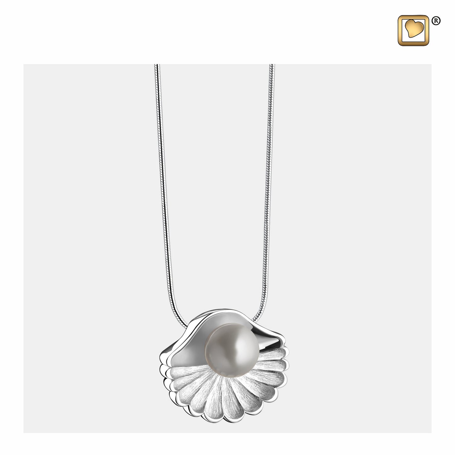 Pendant: Sea Shell Pearl - Rhodium Plated Two Tone - PD1480*