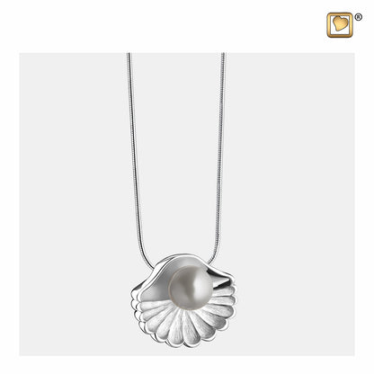 Pendant: Sea Shell Pearl - Rhodium Plated Two Tone - PD1480*