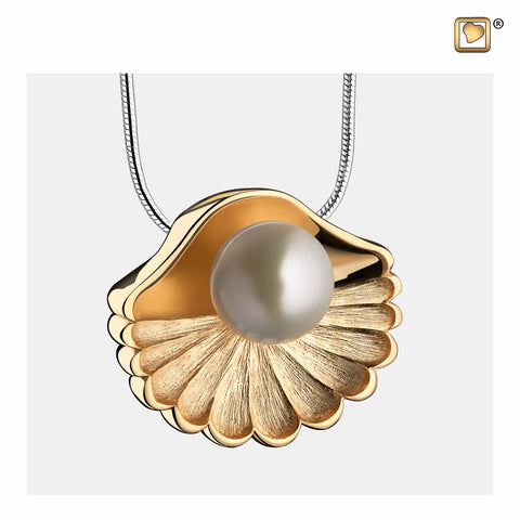 Pendant: Sea Shell Pearl - Gold Vermeil Two Tone - PD1481