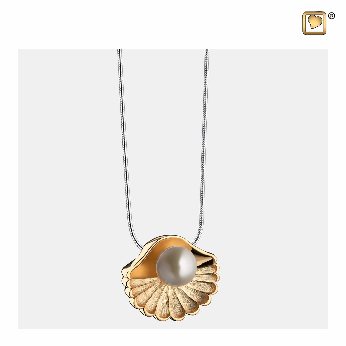 Pendant: Sea Shell Pearl - Gold Vermeil Two Tone - PD1481*