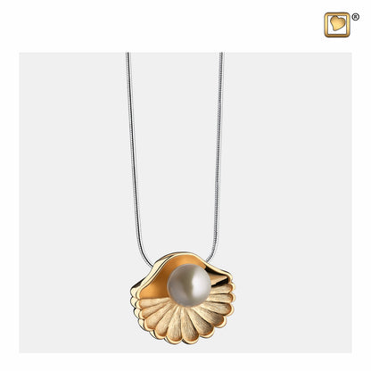 Pendant: Sea Shell Pearl - Gold Vermeil Two Tone - PD1481*