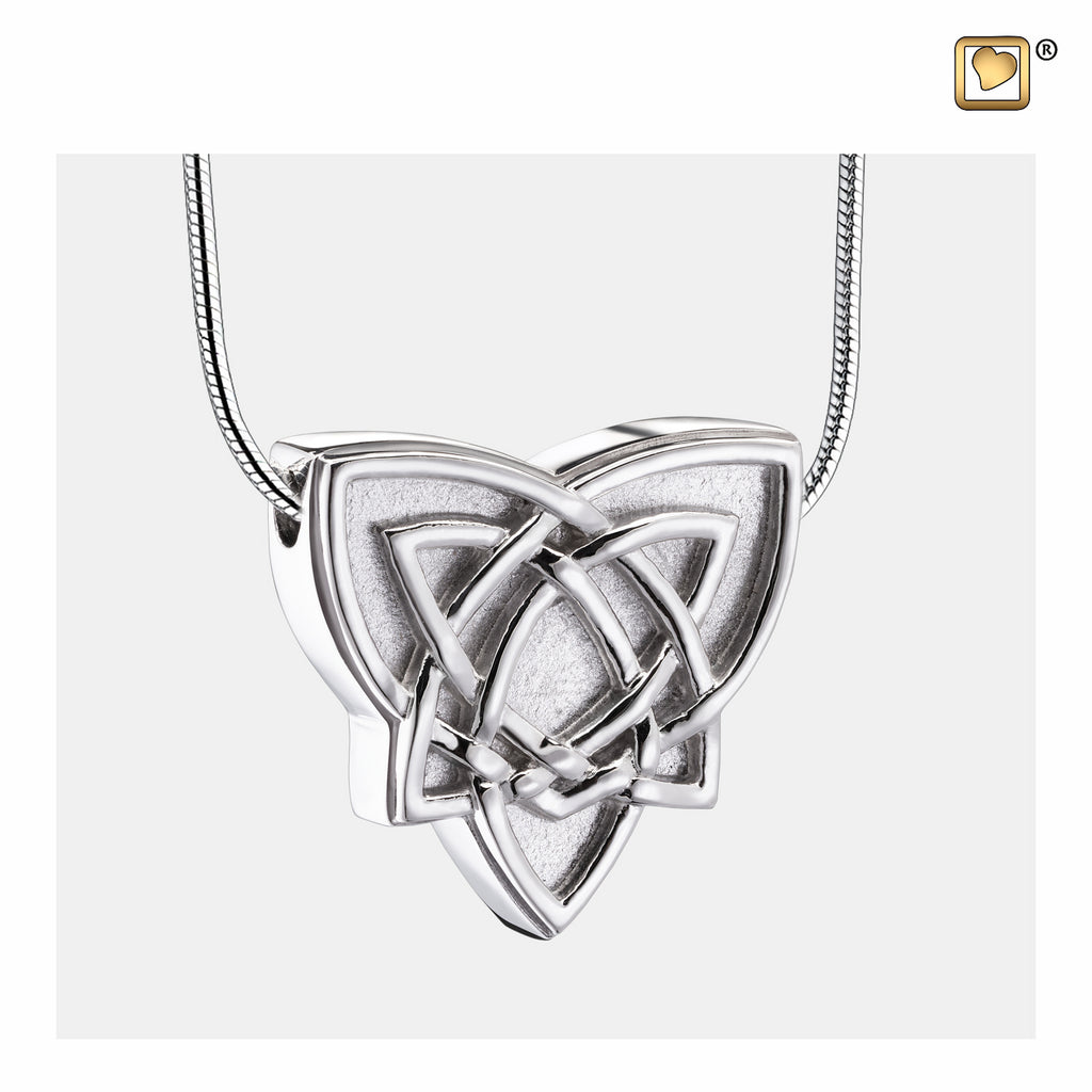 Pendant: Celtic Trinity Knot - Rhodium Plated Two Tone - PD1490