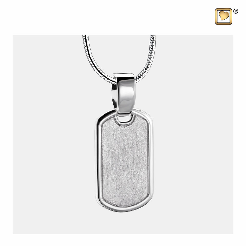 Pendant: Dog Tag - Rhodium Plated Two Tone - PD1512