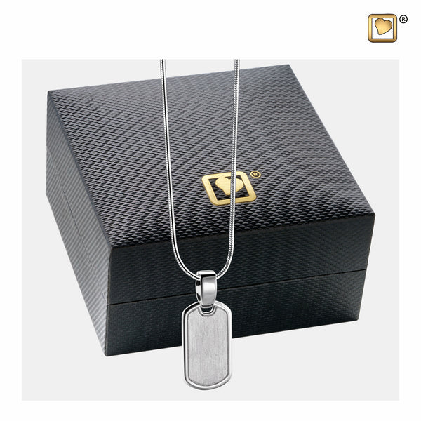 Pendant: Dog Tag - Rhodium Plated Two Tone - PD1512
