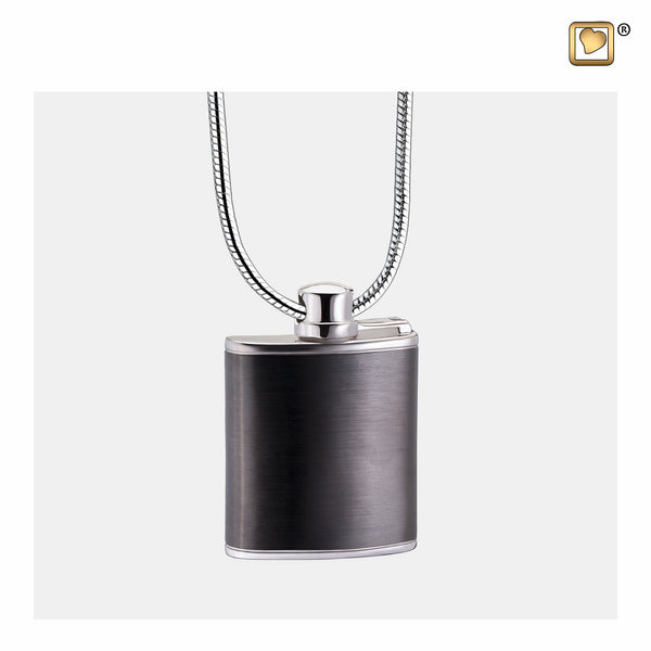Pendant: Flask - Ruthenium Plated Two Tone - PD1513