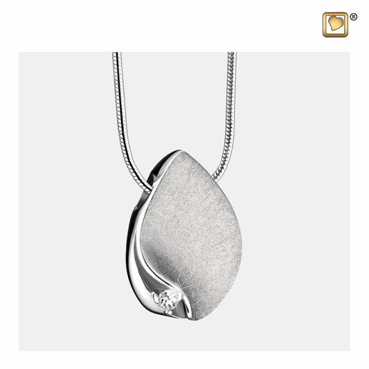 Pendant: TearDrop - Rhodium Plated Two Tone w/Crystal - PD1531